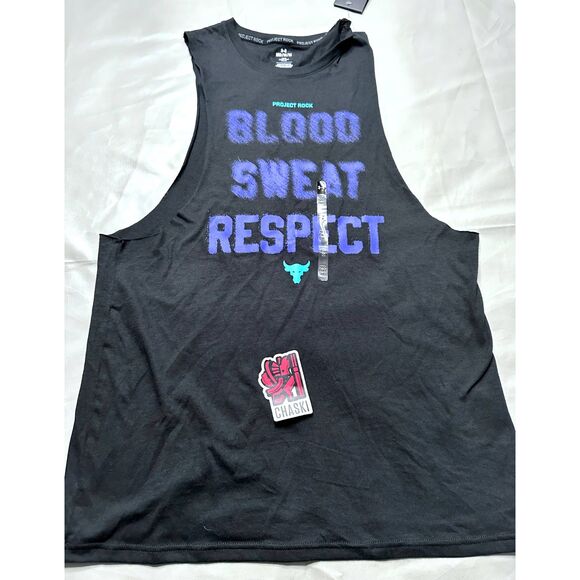 Under Armour Men Medium Project Rock Blood Sweat Respect Tank T-Shirt 20… - Picture 1 of 7